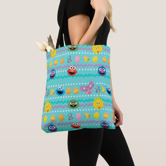 Sesamstraat Easter Egg Pattern Tote Bag (Dichtbij)