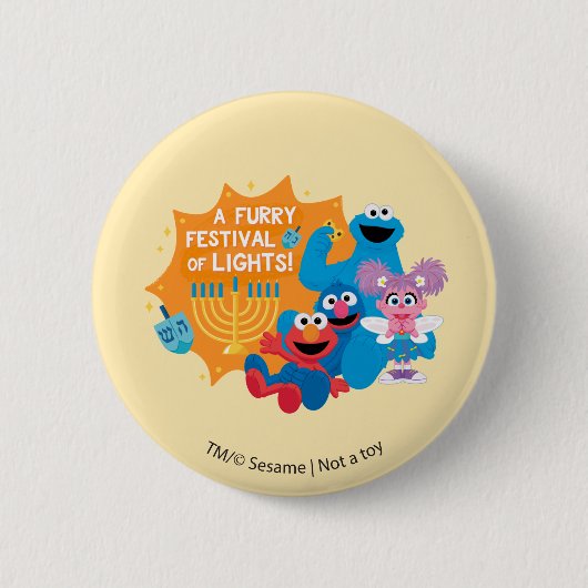 Sesamstraat | Een harig lichtfestival! Ronde Button 5,7 Cm (Voorkant)