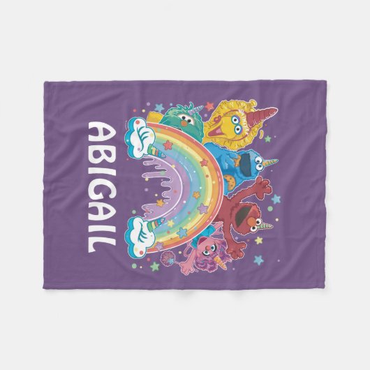 Sesamstraat Eenhoorn Rainbow Fleece Deken (Voorkant (Horizontaal))