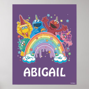 Sesamstraat Eenhoorn Rainbow Poster