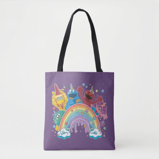 Sesamstraat Eenhoorn Rainbow Tote Bag (Voorkant)