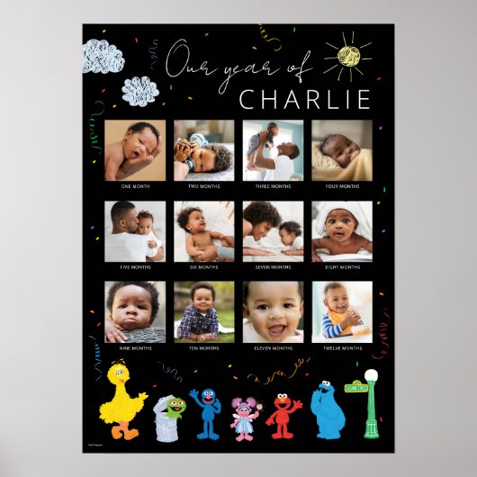Sesamstraat | Eerste jaar baby - Fotocollage Poster (Voorkant)