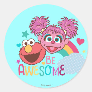 Sesamstraat   Elmo & Abby - Wees Geweldige Ronde Sticker
