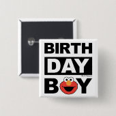 Sesamstraat | Elmo - Birthday Boy Vierkante Button 5,1 Cm (Voorkant /achterkant)