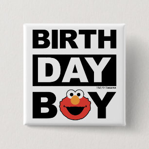 Sesamstraat Elmo - Birthday Boy Vierkante Button 5,1 Cm