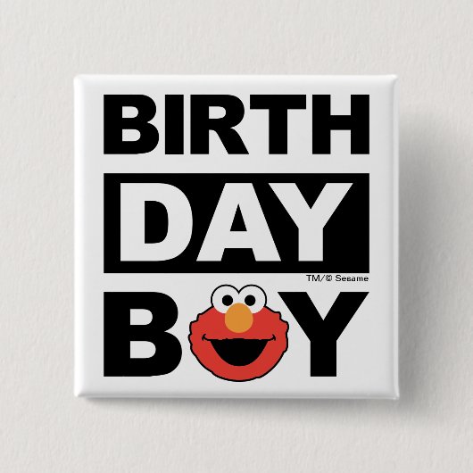 Sesamstraat | Elmo - Birthday Boy Vierkante Button 5,1 Cm (Voorkant)