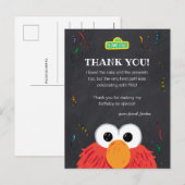 Sesamstraat | Elmo Birthday Chalkboard Hartelijk d Briefkaart (Voorkant / Achterkant)