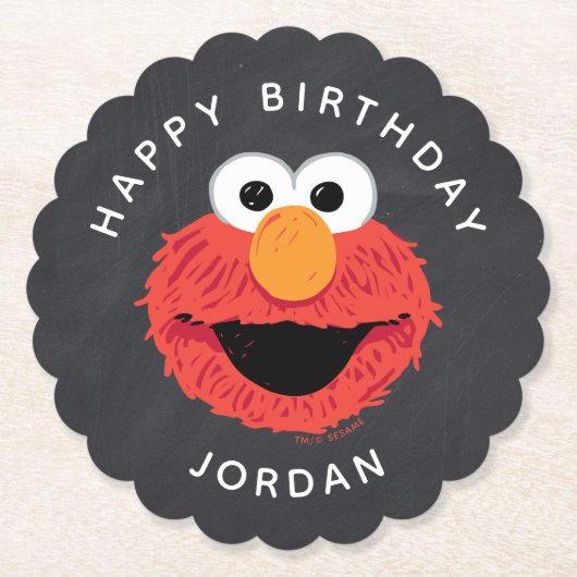 Sesamstraat | Elmo Birthday Chalkboard Kartonnen Onderzetters (Voorkant)