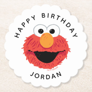 Sesamstraat   Elmo Birthday Chalkboard Kartonnen Onderzetters