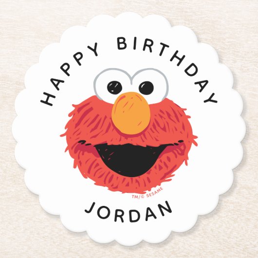 Sesamstraat | Elmo Birthday Chalkboard Kartonnen Onderzetters (Voorkant)