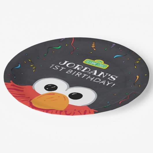 Sesamstraat | Elmo Birthday Chalkboard Papieren Bordje (Gekanteld)