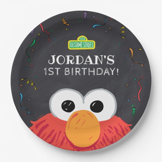 Sesamstraat | Elmo Birthday Chalkboard Papieren Bordje (Voorkant)