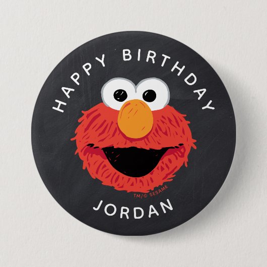 Sesamstraat | Elmo Birthday Chalkboard Ronde Button 7,6 Cm (Voorkant)