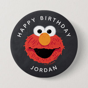 Sesamstraat   Elmo Birthday Chalkboard Ronde Button 7,6 Cm
