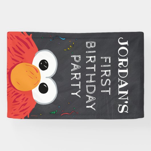 Sesamstraat | Elmo Birthday Chalkboard Spandoek (Horizontaal)