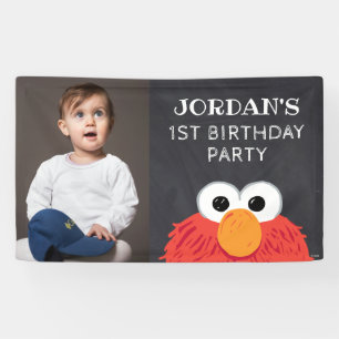 Sesamstraat   Elmo Birthday Chalkboard Spandoek
