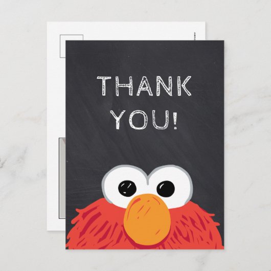 Sesamstraat Elmo Chalkboard Verjaardag Briefkaart (Voorkant / Achterkant)