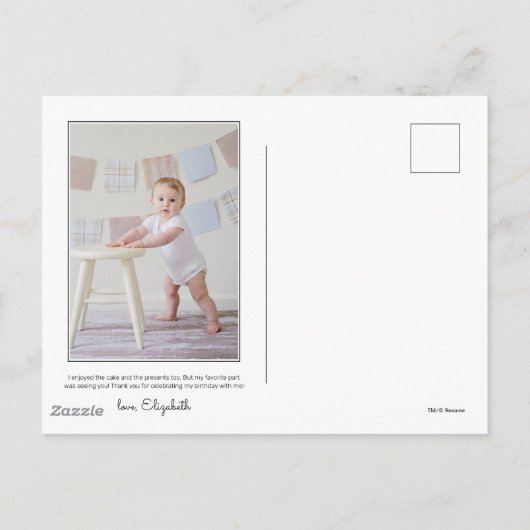 Sesamstraat Elmo Chalkboard Verjaardag Briefkaart (Achterkant)