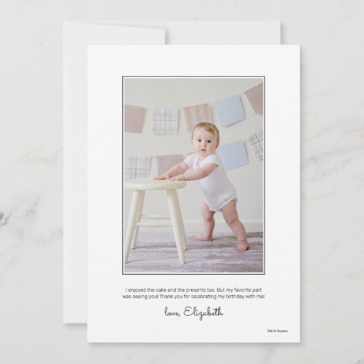 Sesamstraat Elmo Chalkboard Verjaardag Dank u Bedankkaart (Achterkant)