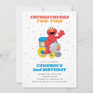 Sesamstraat Elmo Chugga Chugga Twee Verjaardag Kaart