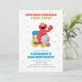 Sesamstraat Elmo Chugga Chugga Twee Verjaardag Kaart (Staand voorkant)