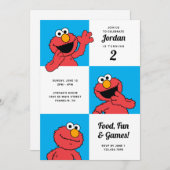 Sesamstraat - Elmo | Colorblock Verjaardag Kaart (Voorkant / Achterkant)