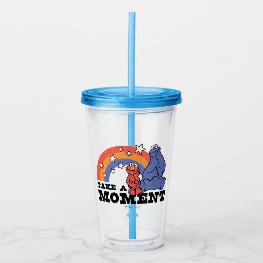 Sesamstraat | Elmo & Cookie Neem even de tijd Acryl Drinkbeker (Voorkant)