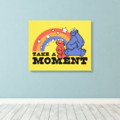 Sesamstraat | Elmo & Cookie Neem even de tijd Canvas Afdruk (Insitu (Houten vloer))