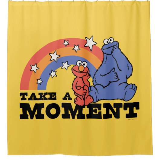 Sesamstraat | Elmo & Cookie Neem even de tijd Douchegordijn (Voorkant)