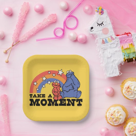 Sesamstraat | Elmo & Cookie Neem even de tijd Papieren Bordje (Feest)