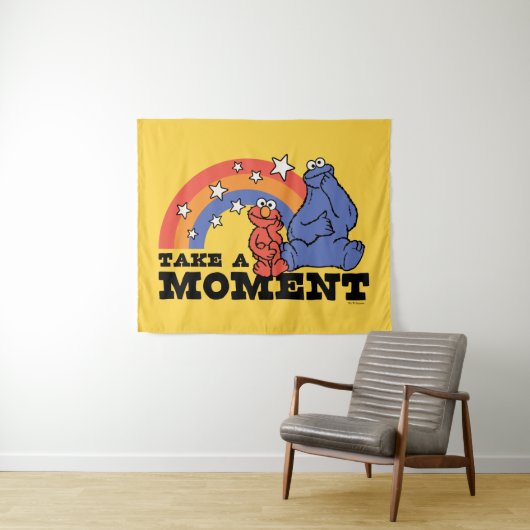 Sesamstraat | Elmo & Cookie Neem even de tijd Wandkleed (In Situ (horizontaal))