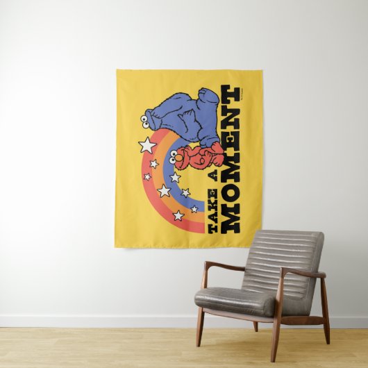 Sesamstraat | Elmo & Cookie Neem even de tijd Wandkleed (In situ)