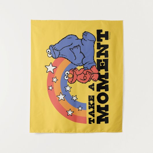 Sesamstraat | Elmo & Cookie Neem even de tijd Wandkleed (Voorkant)