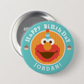 Sesamstraat | Elmo - Cupcake & Confetti Birthday Ronde Button 7,6 Cm (Voorkant /achterkant)