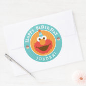 Sesamstraat | Elmo - Cupcake & Confetti Birthday Ronde Sticker (Envelop)