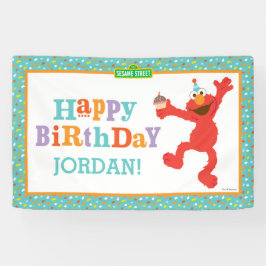 Sesamstraat | Elmo - Cupcake & Confetti Birthday Spandoek