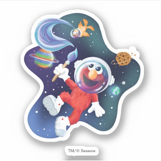 Sesamstraat | Elmo & Dorothy in de ruimte Sticker (Voorkant)