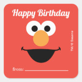 Sesamstraat Elmo | Een cadeau van - Verjaardag Vierkante Sticker (Voorkant)