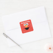 Sesamstraat Elmo | Een cadeau van - Verjaardag Vierkante Sticker (Envelop)