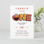 Sesamstraat | Elmo - Eerste verjaardag Kaart (Staand voorkant)