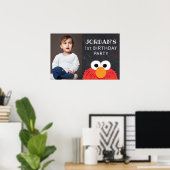 Sesamstraat | Elmo Eerste Verjaardag schoolbord Poster (Thuiskantoor)