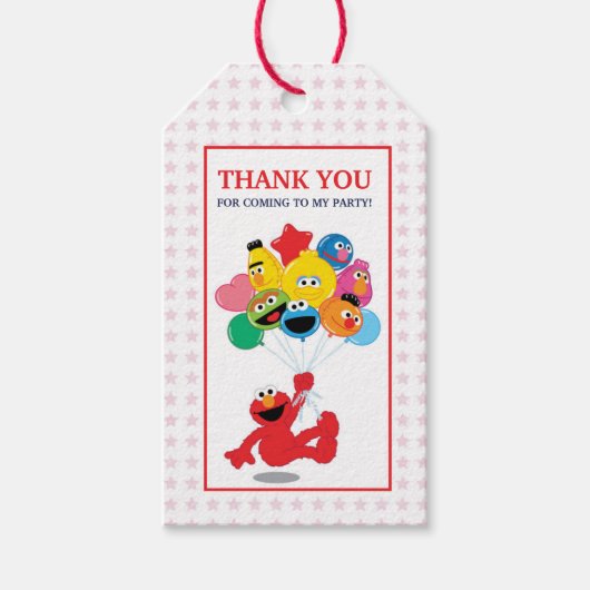 Sesamstraat | Elmo en Pals - Birthday-ballonnen Cadeaulabel (Voorkant)