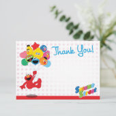 Sesamstraat | Elmo en Pals - Birthday-ballonnen Kaart (Staand voorkant)