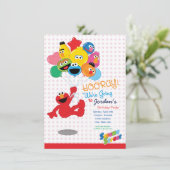 Sesamstraat | Elmo en Pals - Birthday-ballonnen Kaart (Staand voorkant)
