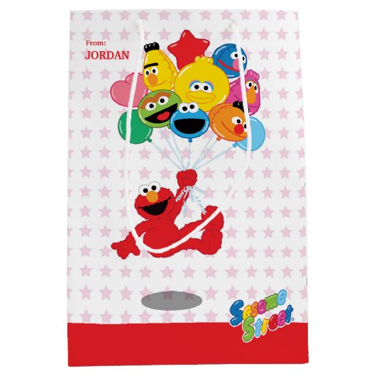 Sesamstraat | Elmo en Pals - Birthday-ballonnen Medium Cadeauzakje (Voorkant)