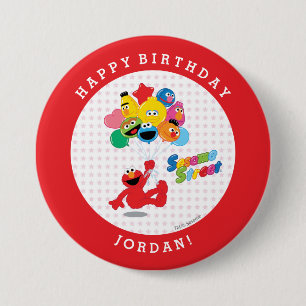 Sesamstraat   Elmo en Pals - Birthday-ballonnen Ronde Button 7,6 Cm
