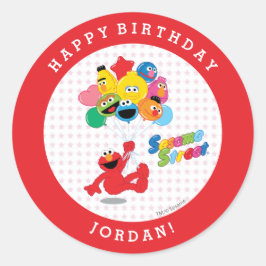 Sesamstraat | Elmo en Pals - Birthday-ballonnen Ronde Sticker