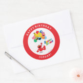 Sesamstraat | Elmo en Pals - Birthday-ballonnen Ronde Sticker (Envelop)