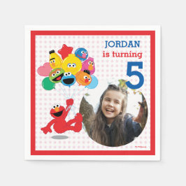 Sesamstraat | Elmo en Pals - Birthday-ballonnen Servet