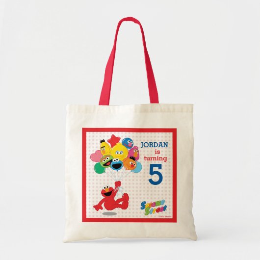 Sesamstraat | Elmo en Pals - Birthday-ballonnen Tote Bag (Voorkant)